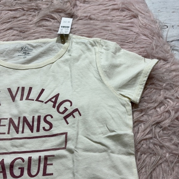 NWT J. CREW Broken In Jersey West Side Tennis League Cropped Tee sz XXS - Picture 5 of 9